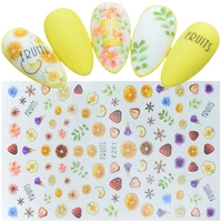 small fresh pattern nail stickers flower leaf adhesive sliders summer colorful nail art stickers diy manicure tips
