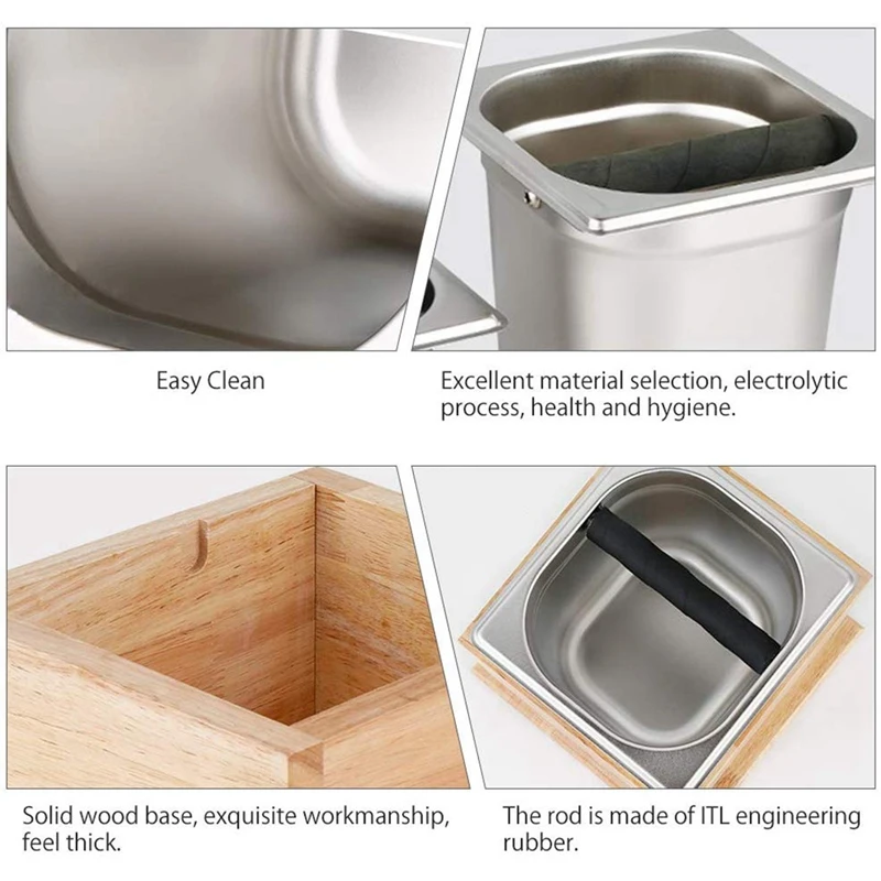 Эспрессо ручка коробка из нержавеющей стали кофе молоть эспрессо самосвал ящик