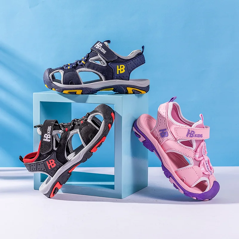 Летние детские сандалии для девочек От 4 до 12 лет мальчиков модная пляжная обувь