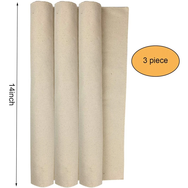 

3 Pieces Linen Needlework Fabric, Monk's Cloth 14inch X 14inch for Rug-Punch Needles & Pinch Needle