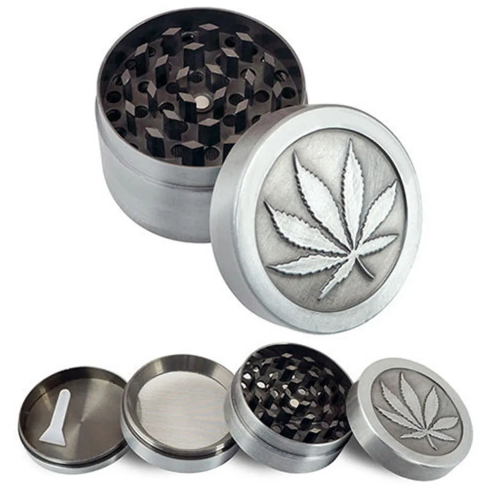 

4 Layer Zinc Alloy Herb Grinder 40mm Spice Grass Weed Tobacco Smoke Grinders For Men Smoking Accessories