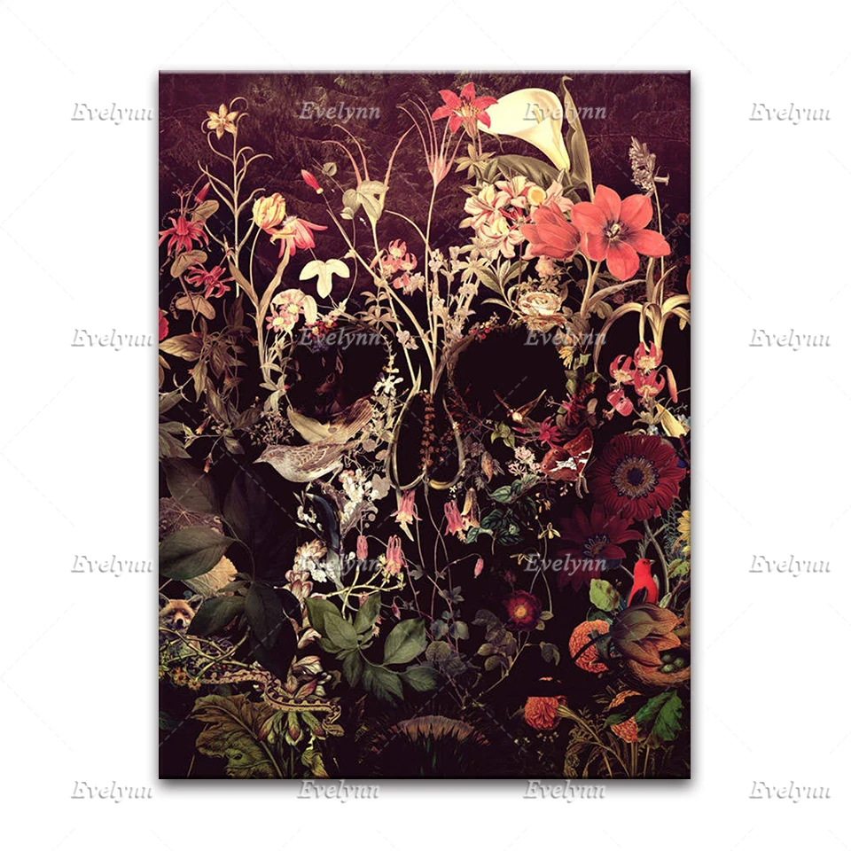 Сахар искусство в виде черепа на стену холст для украшения гостиной живопись