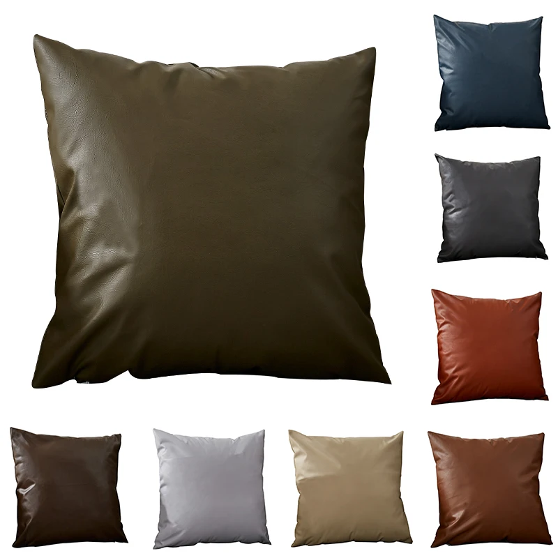 

Imitation Leather Cushion Cover 45x45cm Throw Pillows Decorative Pillow Home Decor Funda Cojin Sofa Living Room Car Home Decor