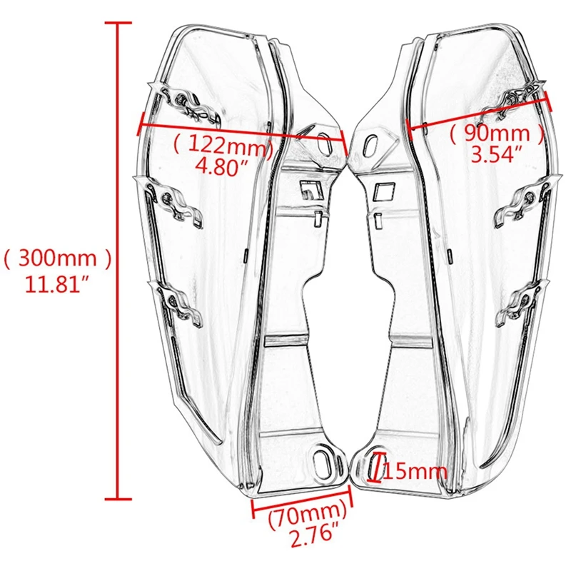 

2PCS Motorcycle Mid-Frame Air Deflector Heat Deflectors Heat Shields for Touring Road Glide Trike 2009-2016