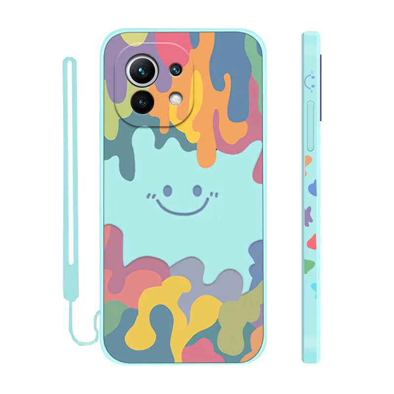 

Cute Smile Case For Xiaomi Mi 11 Lite 5G case Mi 11 Ultra 11i Soft Lace edge strip Phone Cover For Xiaomi 10 Pro Mi 8 Lite Mi 9T