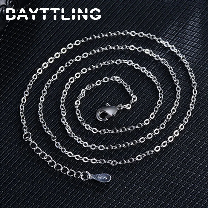 

BAYTTLING New 925 Sterling Silver 18 Inch O Cross Chain Necklace For Women Fashion Jewelry Necklace Gift Wholesale
