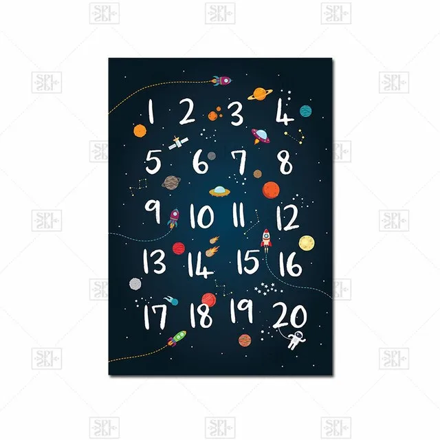 

Space Wall Decoration Print Alphabet Quotes Art Posters Kids Canvas Painting Boys Nursery Room Decoration Pictures Unframed