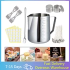 Набор для изготовления свечей, 6 шт.компл., инструменты для подсвечников сделай сам с заливным горшком, оловянной ложкой, фитилем для взрослых и начинающих