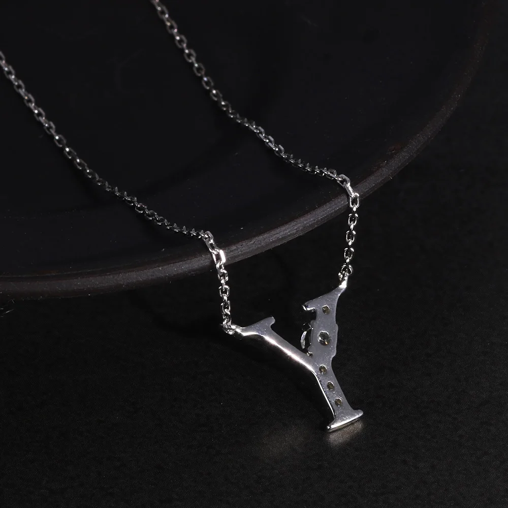 Женское Ожерелье из стерлингового серебра 925 пробы с буквенным Y подвеской