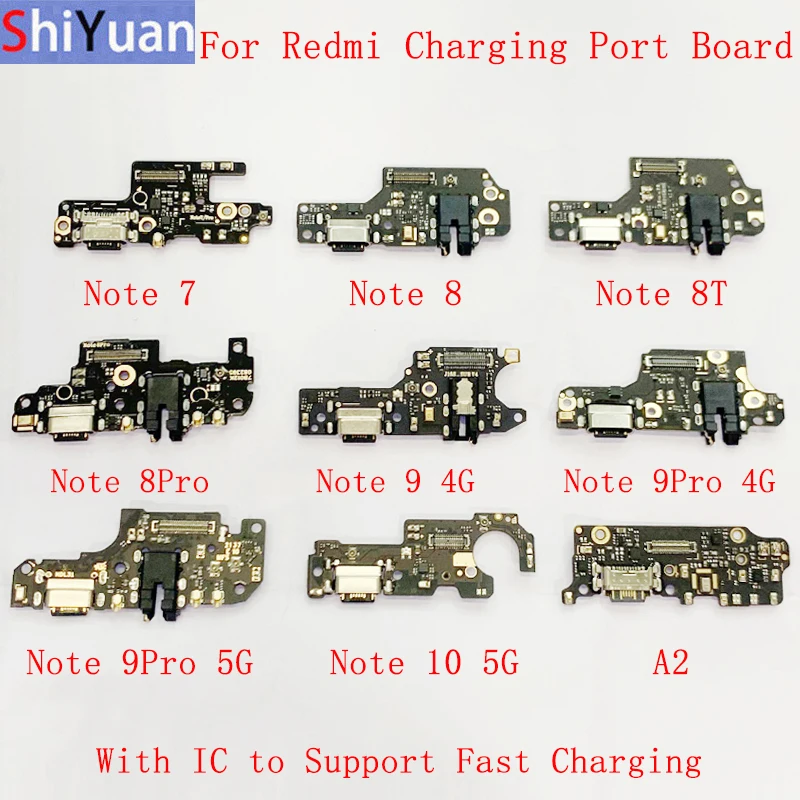 

USB Charging Port Connector Board Flex Cable For Xiaomi A2 6X Redmi Note 9 9Pro 4G 5G Note 7 7Pro Note 8 8Pro 8T 10 10X