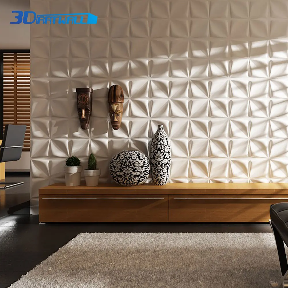 3DARTWALL белый ПВХ декоративные 3D настенные панели корнус ангустата Текстурированные Украшения для стен пакет из 48 плитки 129 SF