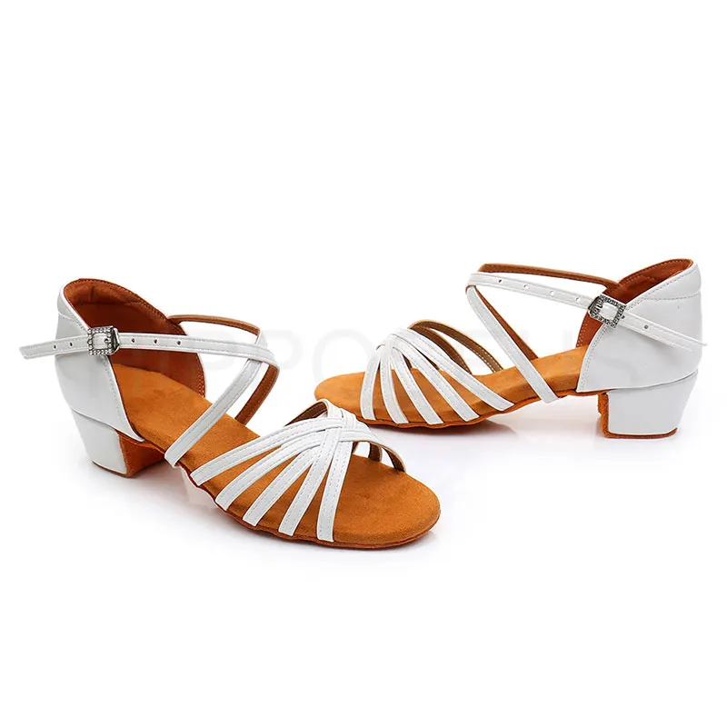 HROYL Girls Dance-Shoes BowTie Ballroom Latin Dance Shoes Women Ladies Modern Tango Jazz Dance Shoes Salsa Practice Sandals