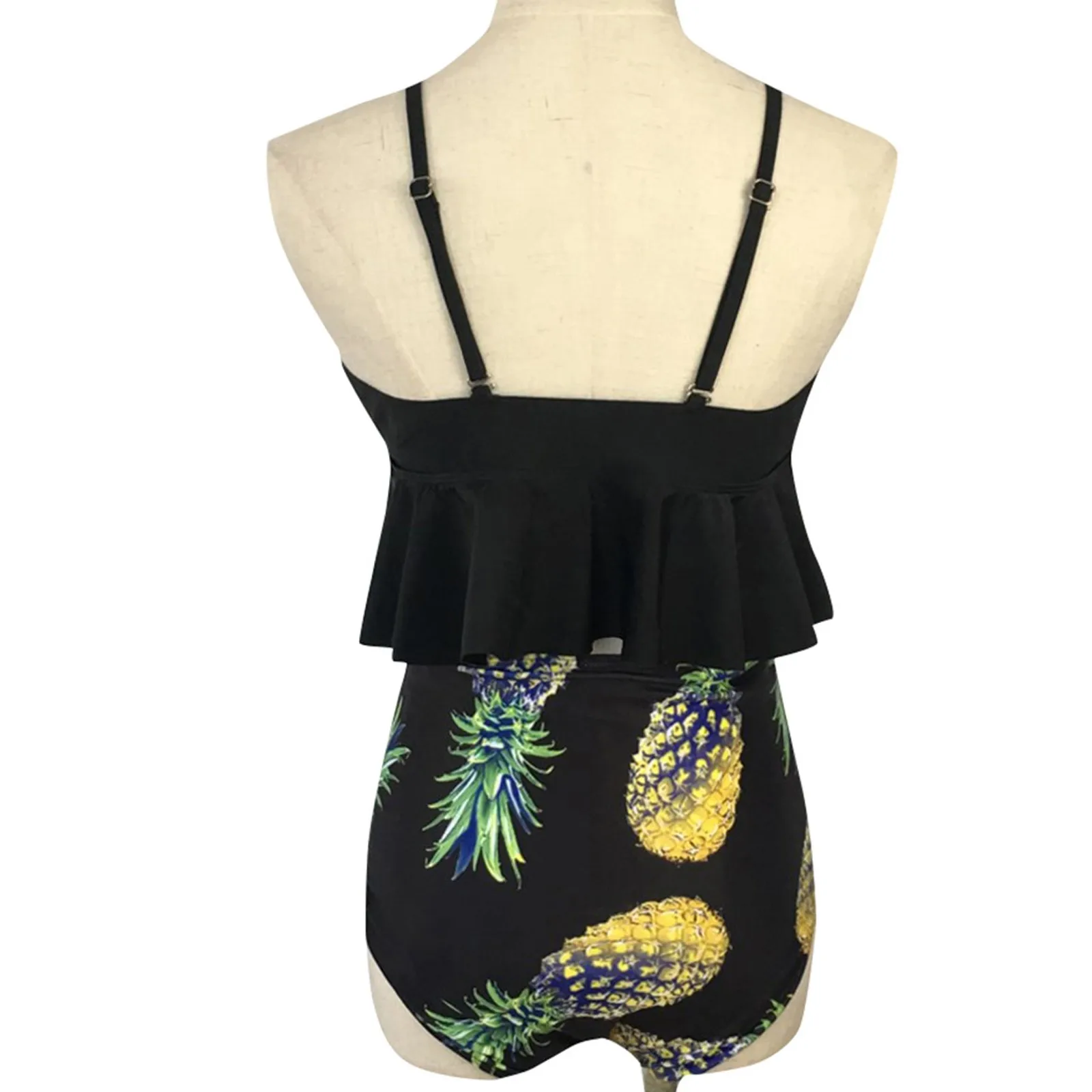 

Women's Colour Block Print High-Breasted Straps Bikini Set Two-Piece Swimsuit Swimwear maillot de bain femme