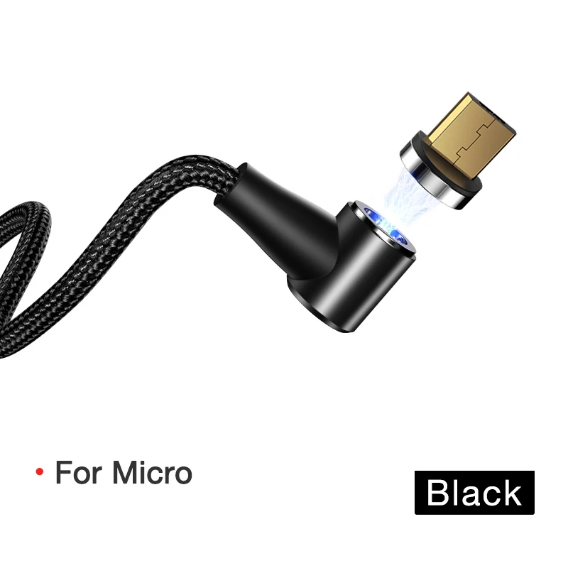 CAFELE QC3.0 Магнитный USB кабель для синхронизации данных зарядный кабель для iPhone huawei samsung 3A Быстрая зарядка usb type C Micro кабель - Цвет: Black for Micro