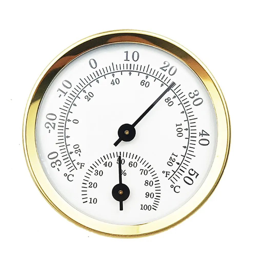 

Household Mini 57mm Aluminum Alloy Metal Thermometer Hygrometer Wall Mounted Temperature Humidity Meter for Sauna Room
