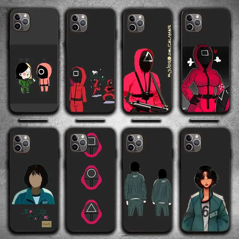 

Squid Game Round Six 456 Phone Case for iPhone 13 11 12 Pro X XS XR Samsung A S 10 20 30 51 Plus pro Max mobile bags shell