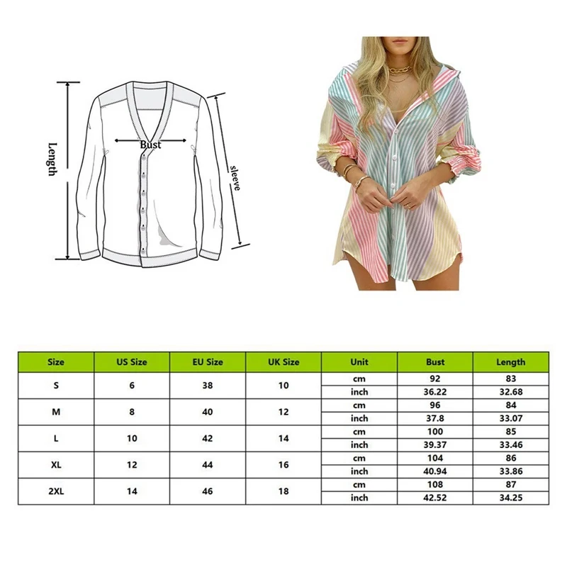

SHUJIN Women Color Striped Blouse Shirt Patchwork Loose Button Shirts 2021 Ladies Print Boyfriend Shirt Vintage Girls Chic Top