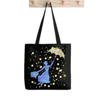 women magic mary poppins pattern printed kawaii bag harajuku shopping canvas shopper bag girl handbag tote shoulder lady bag