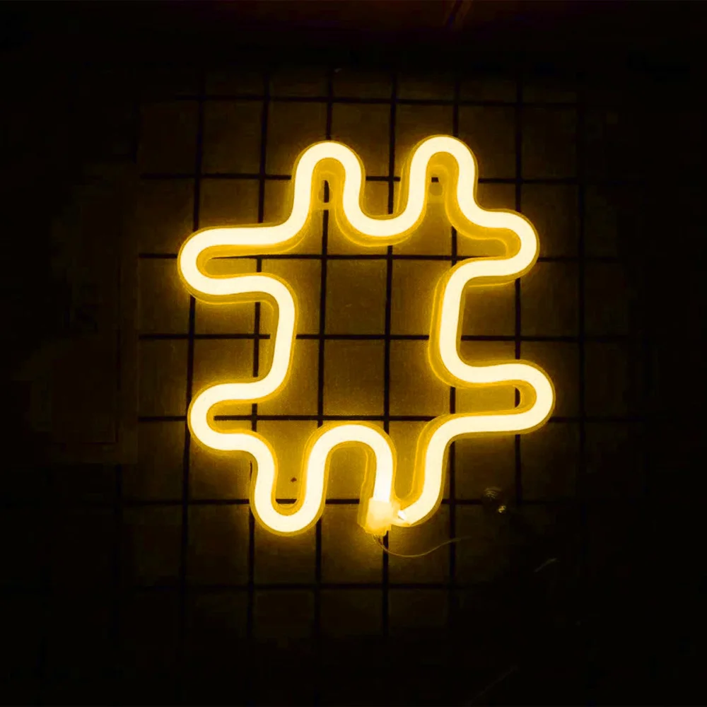 

1pc Led Sign Light Birthday Party Proposal Decoration Colorful Lights Neon Night Light for Home Party without Battery (Sign # Wh