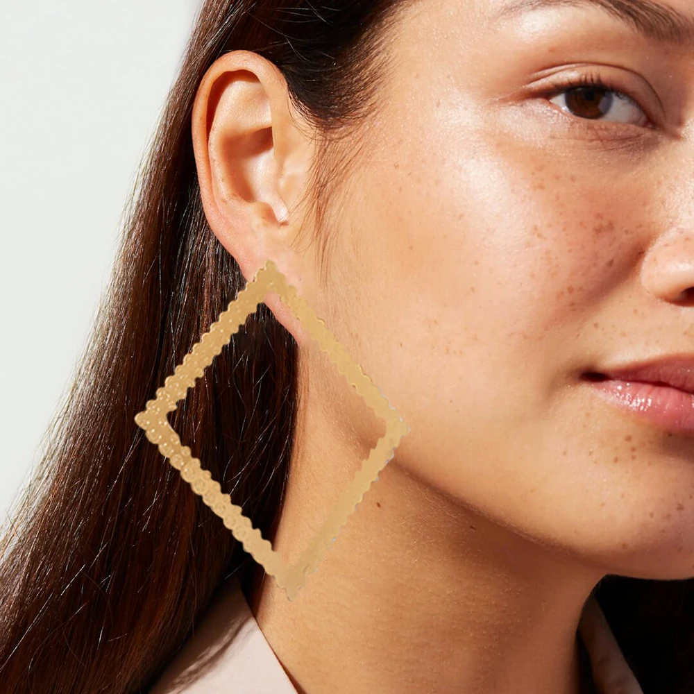 Специальные подвесные геометрические серьги для женщин металлические большие