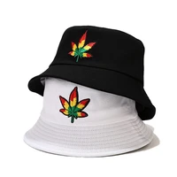 new unise cotton sunshade hat maple leaf pattern men women panama hat summer outdoor fisherman hat beach cap visor basin cap