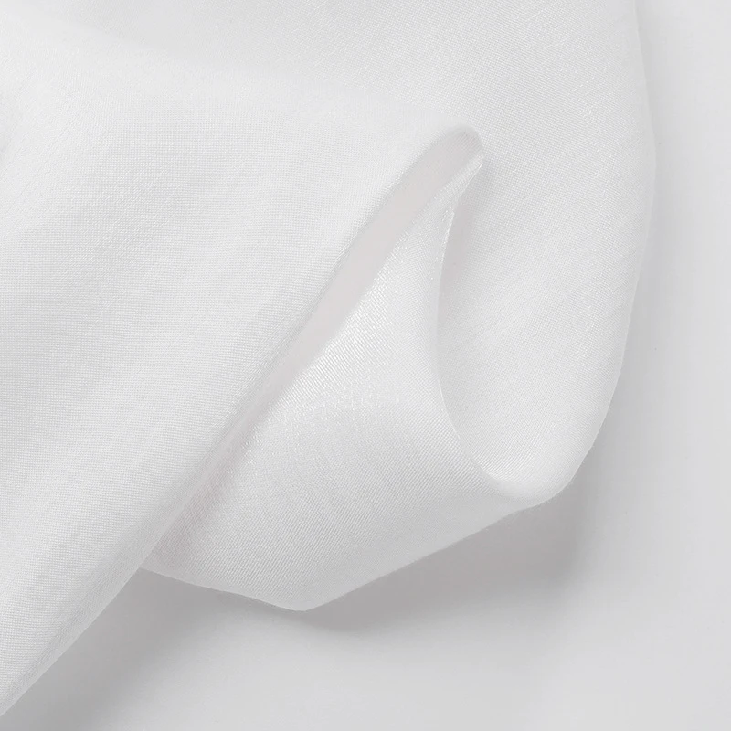 

Kili Sexy Backless Square Collar Satin Women Shirts Fashion Puff Sleeve Solid Crop Top Summer Lace Up Blouses