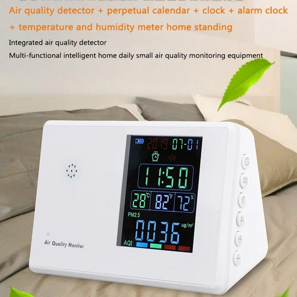 

Air Quality Monitor CO2 Sensor Digital Formaldehyde Detector HCHO TVOC PM2.5 PM10 Temp Humi AQI Tester Laser Sensor Gas Analyzer