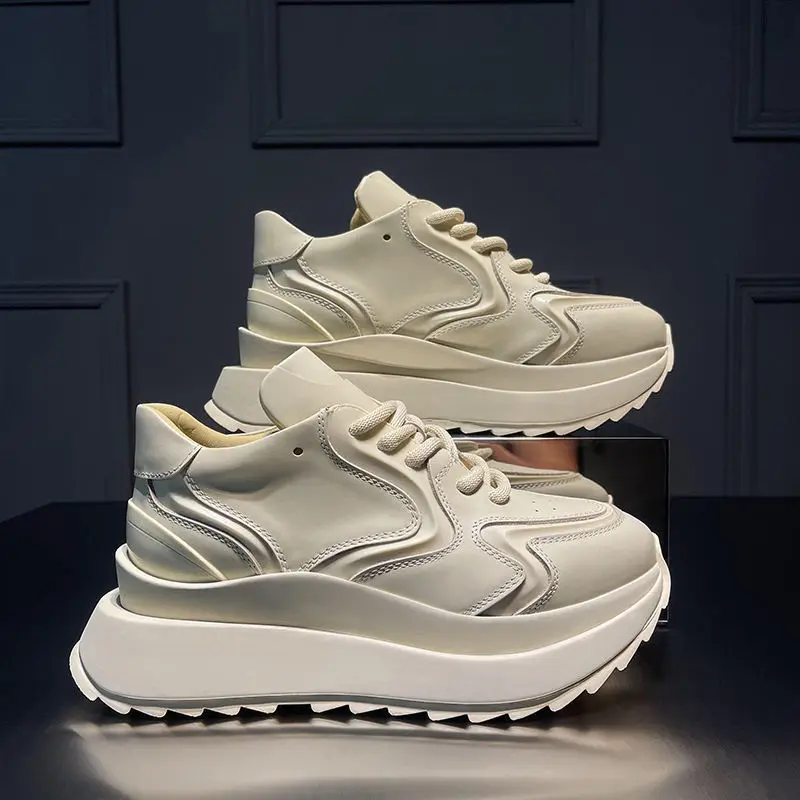 

2021 Autumn New European Station Platform Dad Shoes Women Fashionable All-Matching Height Increasing Casual Sneakers Line Beauty