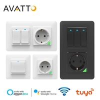 avatto tuya wifi light switch with wall socket smart life app control smart wall switch 123 gang work with alexagoogle home