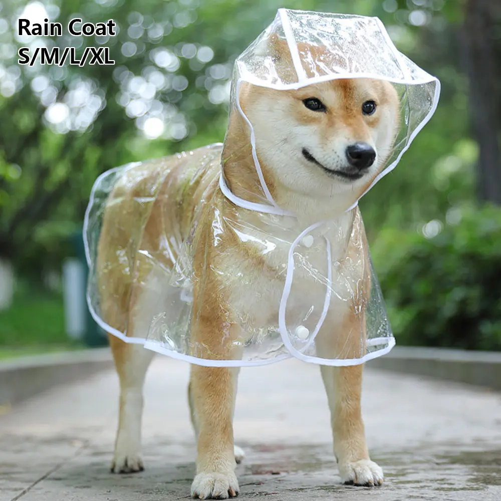 

Pet Dog Puppy Transparent Rainwear Raincoat Pet Hooded Waterproof Jacket Clothes