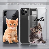 animal cat cute cat phone case transparent for iphone 13 12 11 pro mini xs max 8 7 6 6s plus x se 2020 13pro max covers