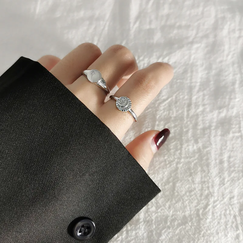 

100% Original Sterling 925 Silver Ring for Women Korean Fashion Adjustable Wedding Ring Luxury Zircon Moon Ring Jewelry Female