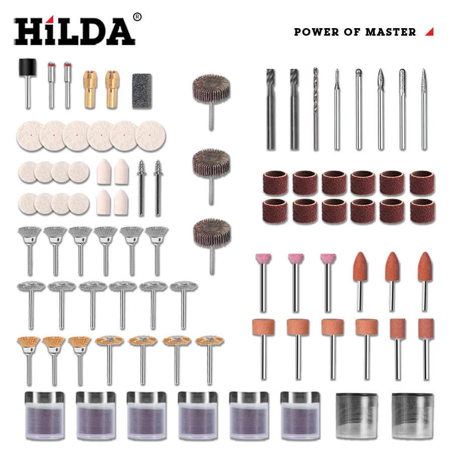 

HILDA Rotary Tool Accessories for Easy Cutting Grinding Sanding Carving and Polishing Tool Combination For Hilda Dremel