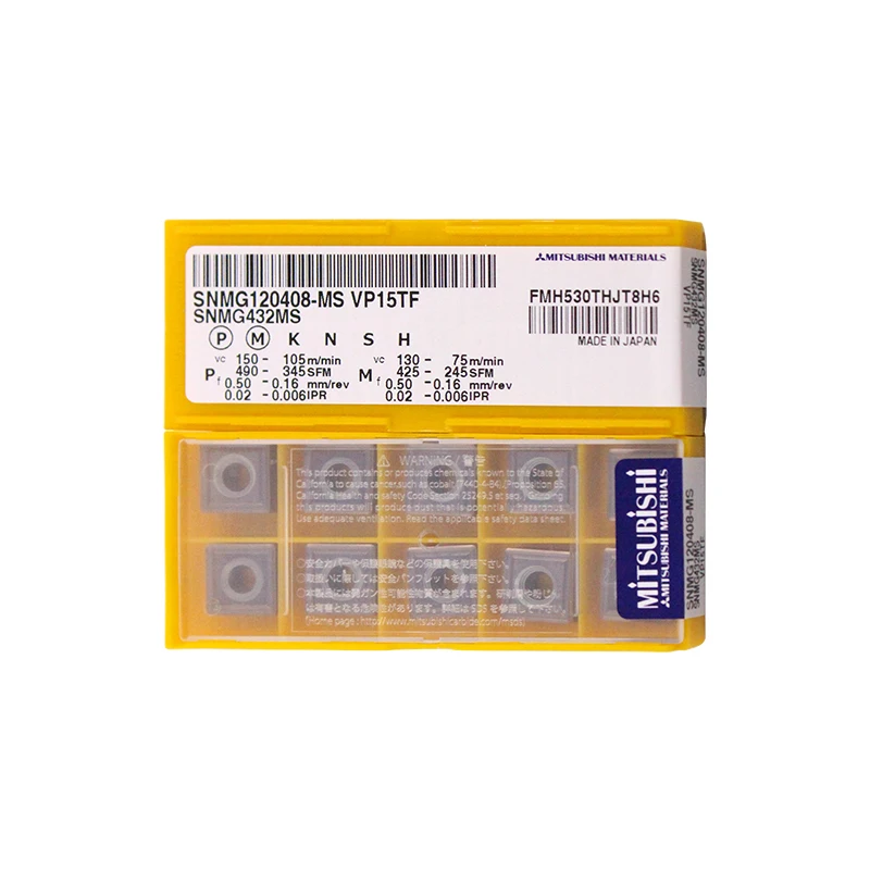 

Genuine MITSUBISHI SNMG120408-MS VP15TF Carbide Insert Lathe CNC Tools