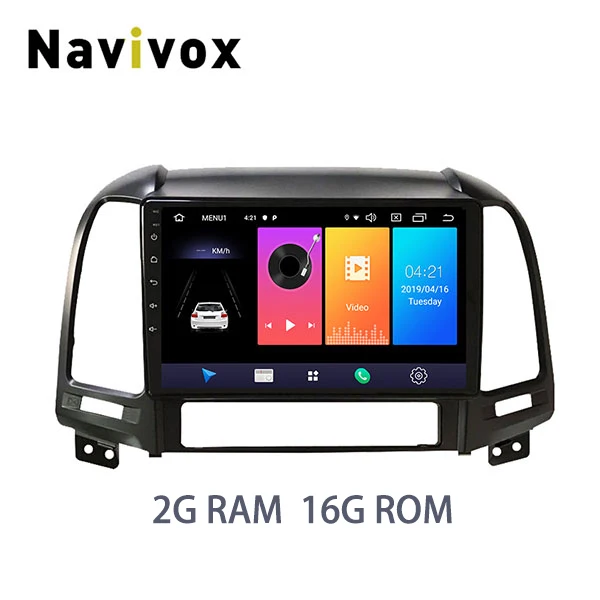 2G RAM 16G ROM 9.0 Navivox Android 8,1 2 din автомобильный dvd мультимедийный плеер для hyundai Santa Fe 2005-2012 gps навигация автомобильный Радио магнитофон - Цвет: 2G RAM 16G ROM 9.0