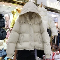 2021 new womens parkas winter jacket coat casual thicken warm short parka loose hooded overcoat outwear