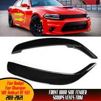 a pair car front door side fender scoops vents trim sticker decoration for dodge for charger srt hellcat rt sxt 2011 2021 abs