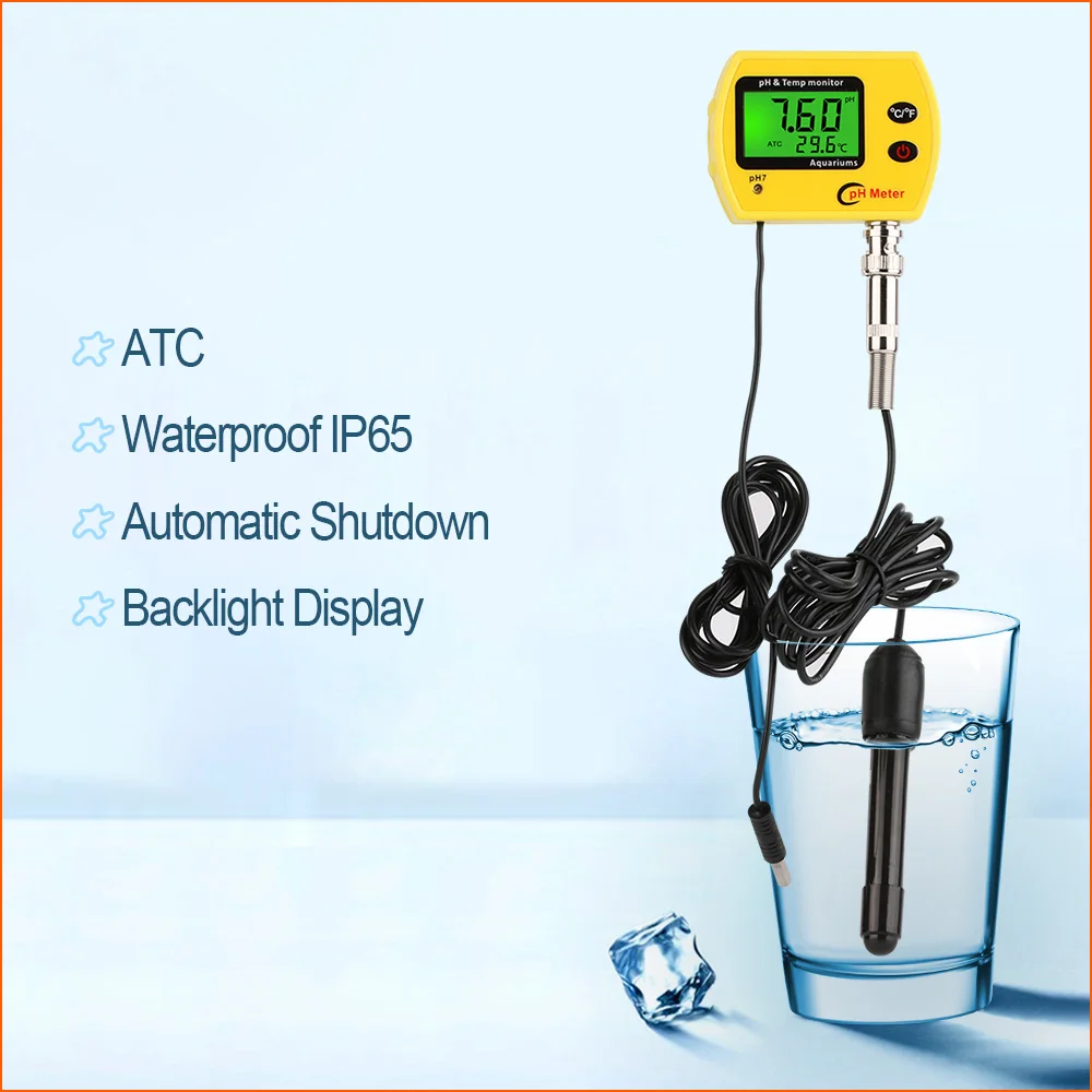 Online PH TEMP Meter Portable LCD Digital Water 0.01pH Tester Acidimeter Aquarium Quality Monitor With Backlight | Инструменты