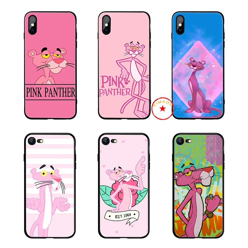 Розовый пантера Мягкий силиконовый чехол для телефона iPhone 11 Pro Xs Max X или 10 8 7 6S Plus 5