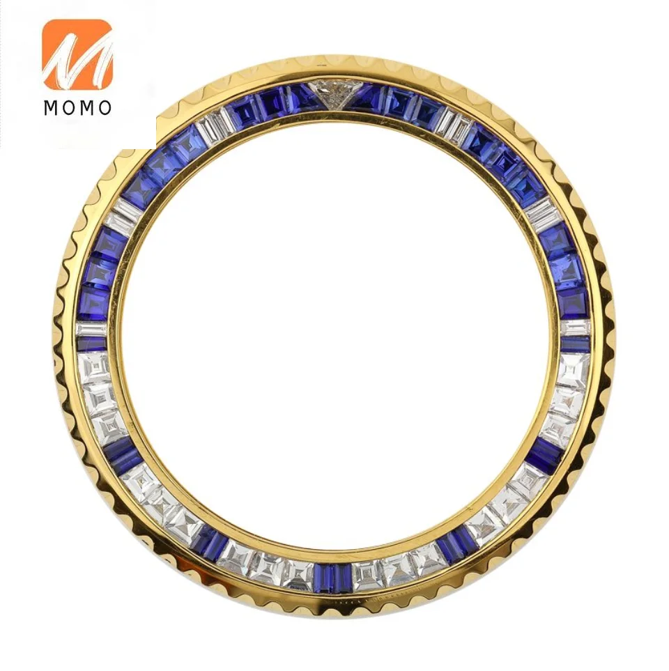 

Stainless steel bezel 18kgold diamond Synthetic gem Suitable for brand watches