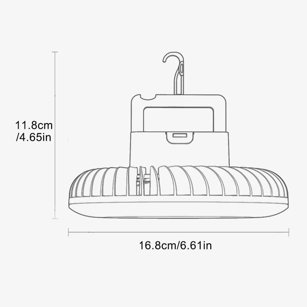 

Camping Lantern Multifunctional Outdoor Lighting Tool Tent Hiking Foldable Hook With Fan Rechargable Fishing Battery Operated