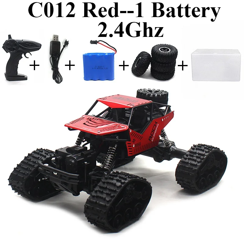 C012-Red-Set-1 1:16 машинка на радиоуправлении 4WD 2,4 Ghz Рок Гусеничный пульт дистанционного управления игрушки машины на радиоуправлении игрушки для детей 8888 - Цвет: C012-Red-Set-1