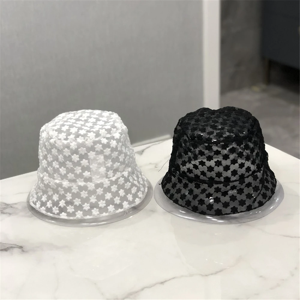 

Children Fisherman's hat summer retro slim flower embroidery sunscreen Korean version of lace sunshade bucket hat WS-2804
