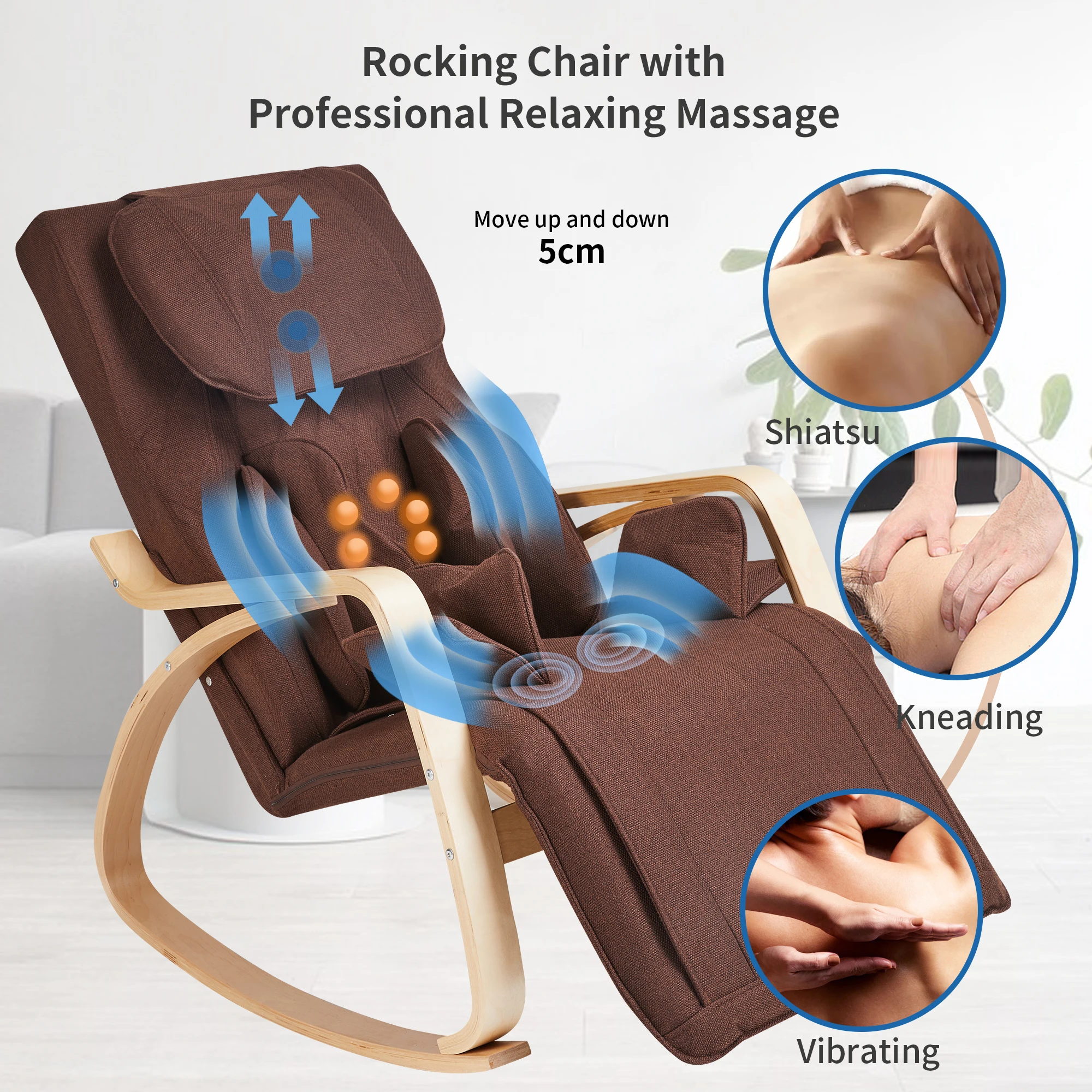 

Расслабляющее кресло-качалка, многофункциональное удобное кресло-качалка из хлопчатобумажной ткани для дома, массажа, офиса, работы для по...