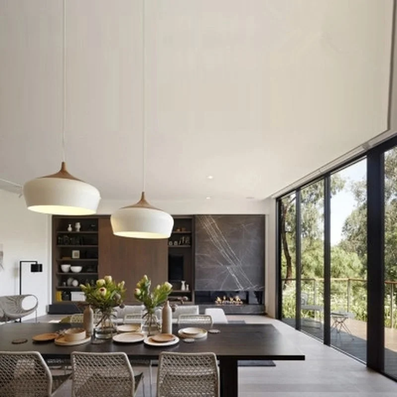 Современный подвесной светильник из дуба лампа E27 деревянный патрон белый черный