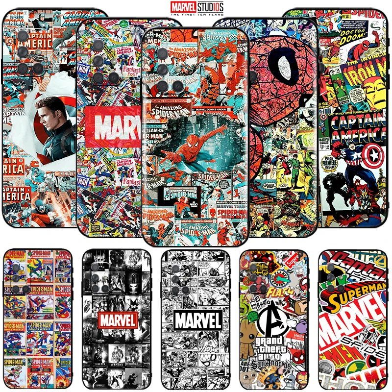

Phone Case For Samsung Galaxy A31 A51 A71 A32 A52 A72 5G S10 Plus S10E S20 FE Funda Cover Marvel Avengers Comics SpiderMan Hulk