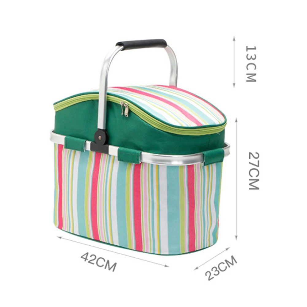 

26L Portable Lunch Bag Thermal Insulated Tote Box School Outdoor Picnic Camping Food Drinks Storage Foldable Bags