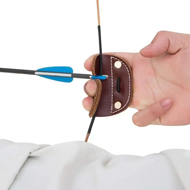 Накладка на палец из воловьей кожи для рекурсивного лука защита пальцев охоты