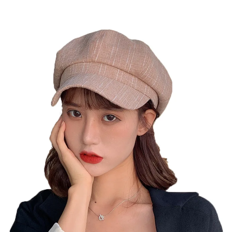 

Octagon Hat Female Spring and Summer Korean Wild Beret Cute Student Retro Casual Painter Berets Driving Hat for Women Girls