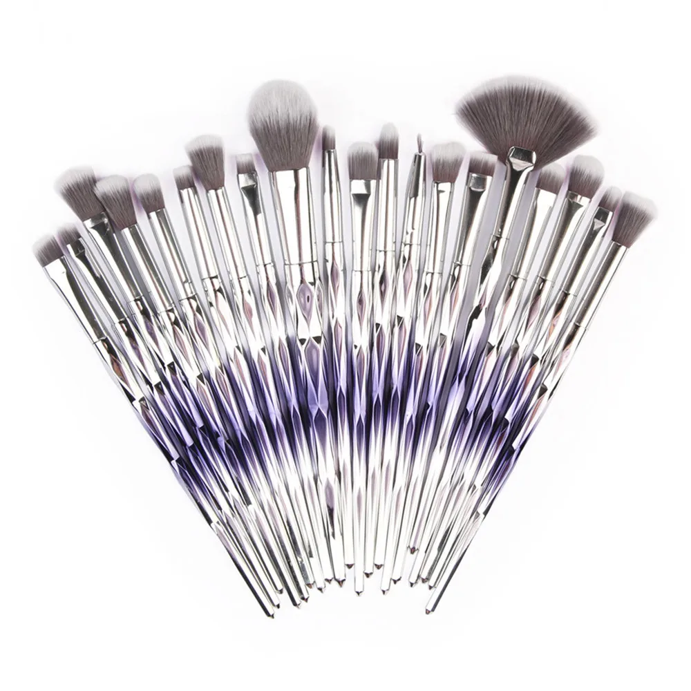 20pcs Diamond Gradient Handle Makeup Brush Set Professional Brushes Crystal Make Up For Tool | Красота и здоровье